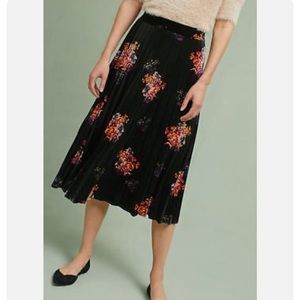 Anthropologie Pleated Floral Skirt by Maeve